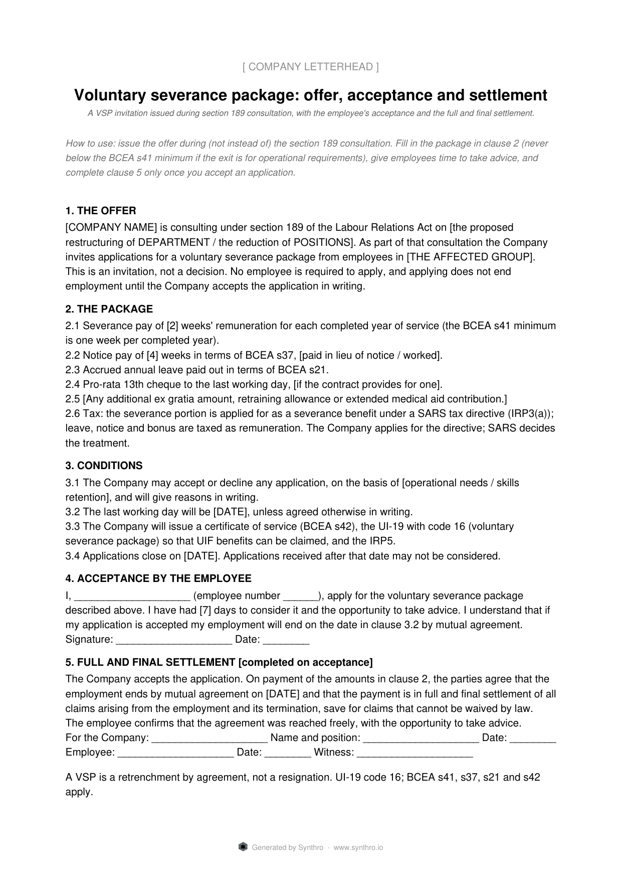 Page one of the vsp offer letter template template