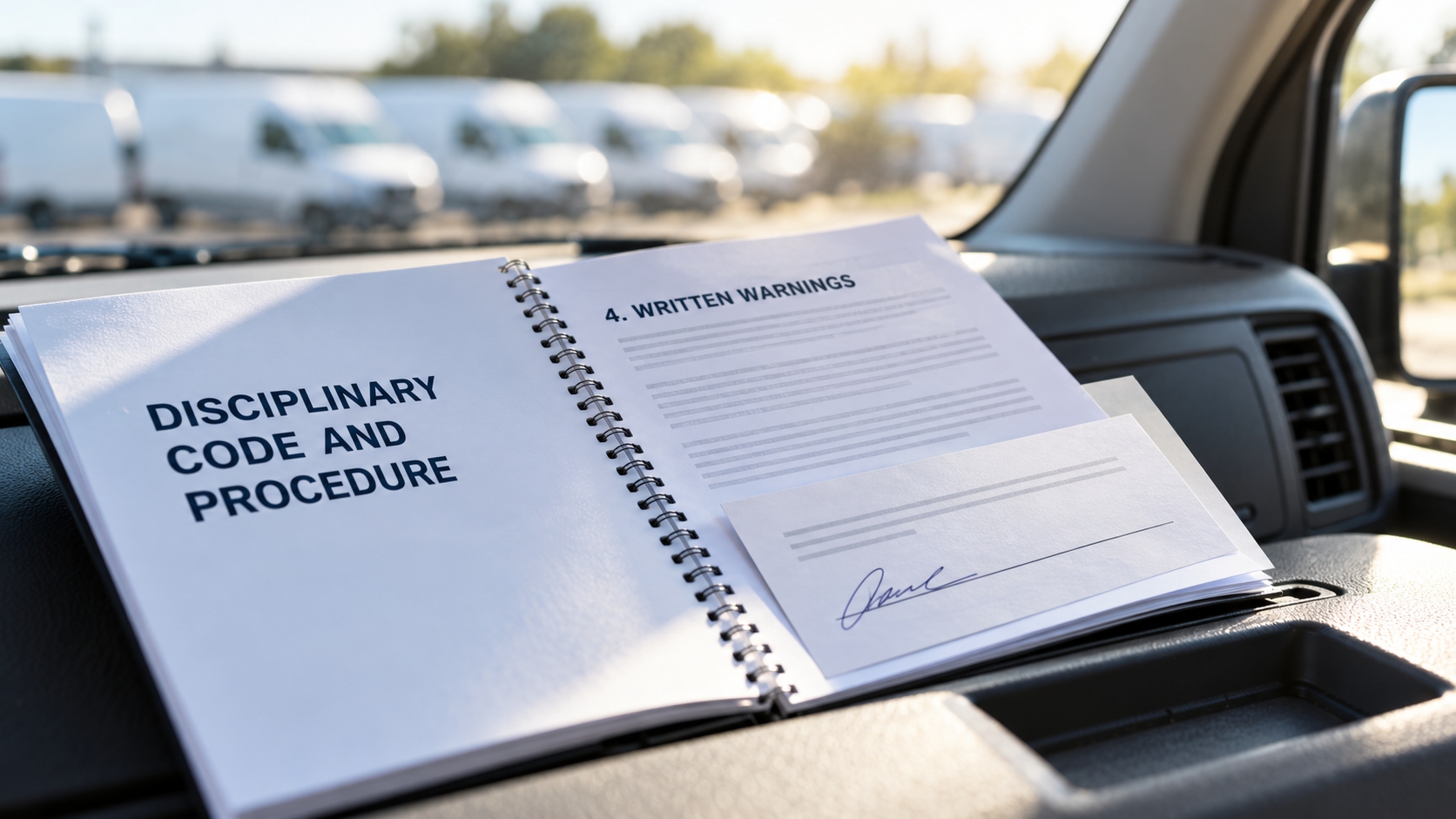Disciplinary code template South Africa: a signed code of conduct in an employee file on a manager’s desk
